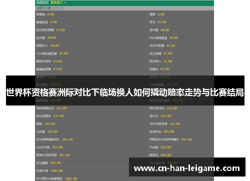 世界杯资格赛洲际对比下临场换人如何撬动赔率走势与比赛结局 世界杯资格赛洲际对比下临场换人如何撬动赔率走势与比赛结局